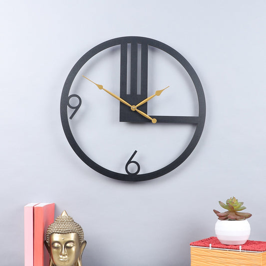 Black Chic Metal Wall Clock, Modern Metal Wall Decor