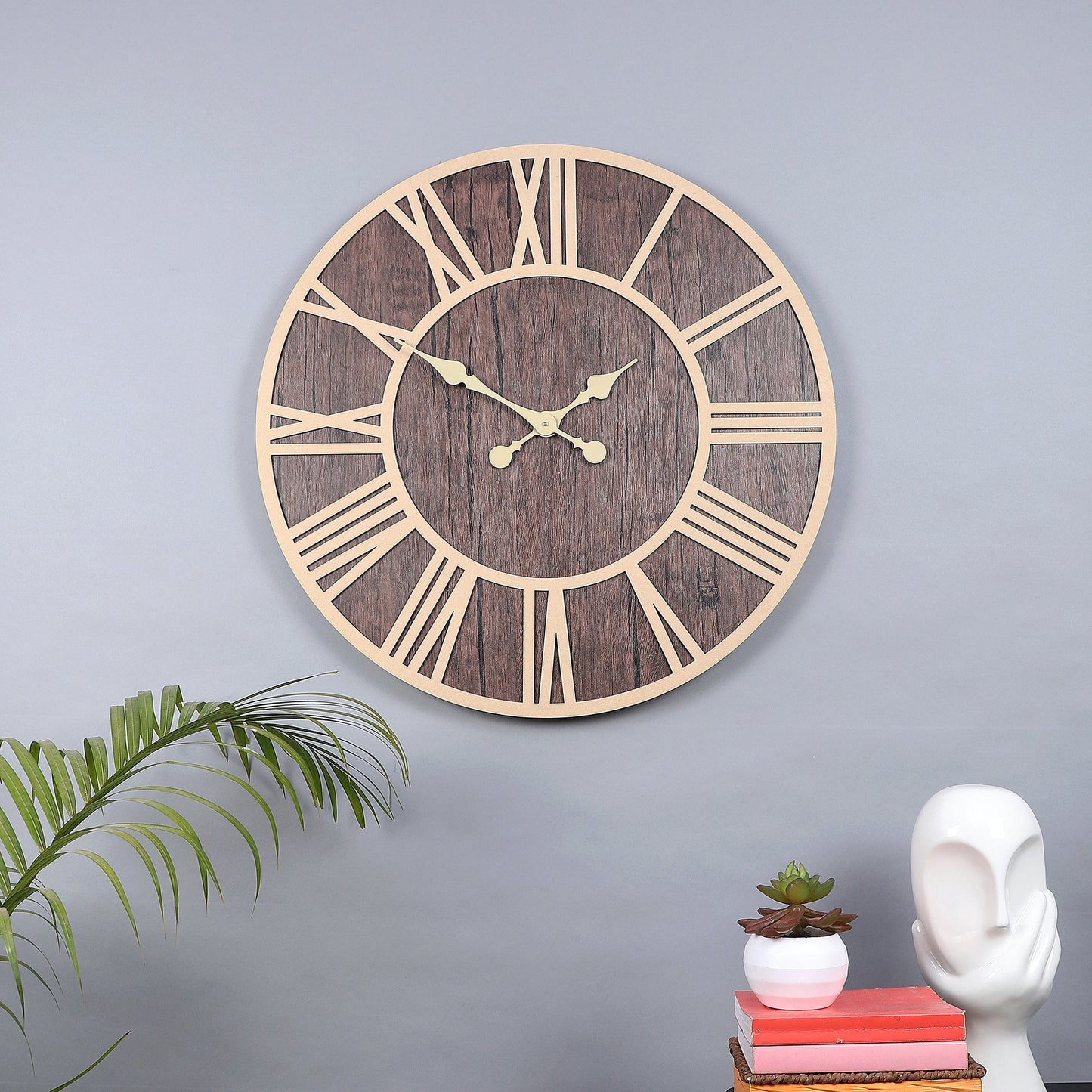 Modern Rustic Wall Clock with Cutout Details