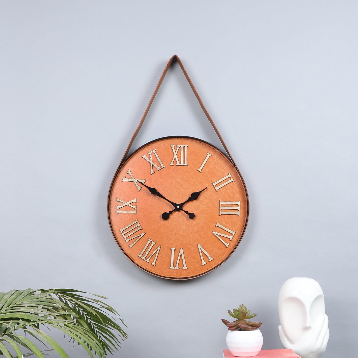 High Gloss Roman Numerals Wooden Wall Clock