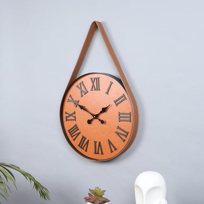 High Roman Black Numerals Wooden Wall Clock