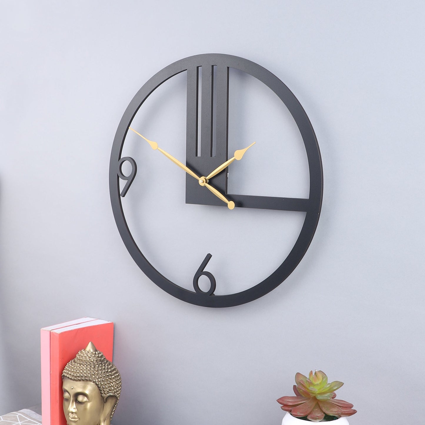 Black Chic Metal Wall Clock, Modern Metal Wall Decor