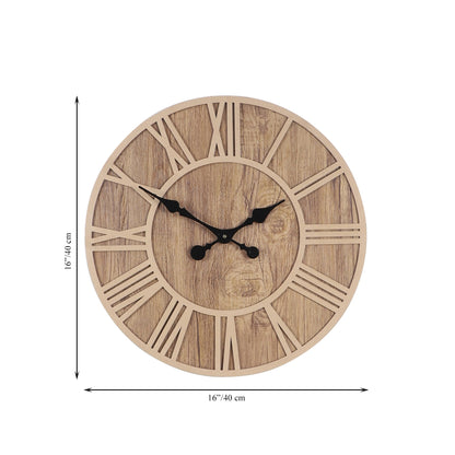 Farmhouse Wooden Wall Clock with Roman Numerals