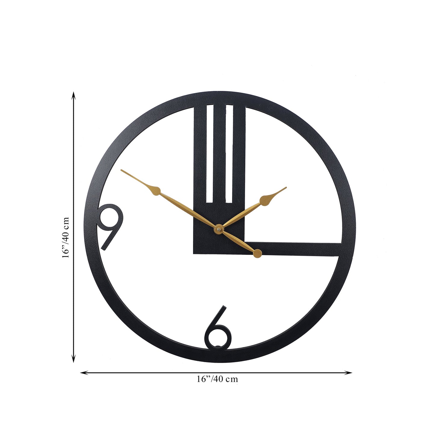 Black Chic Metal Wall Clock, Modern Metal Wall Decor