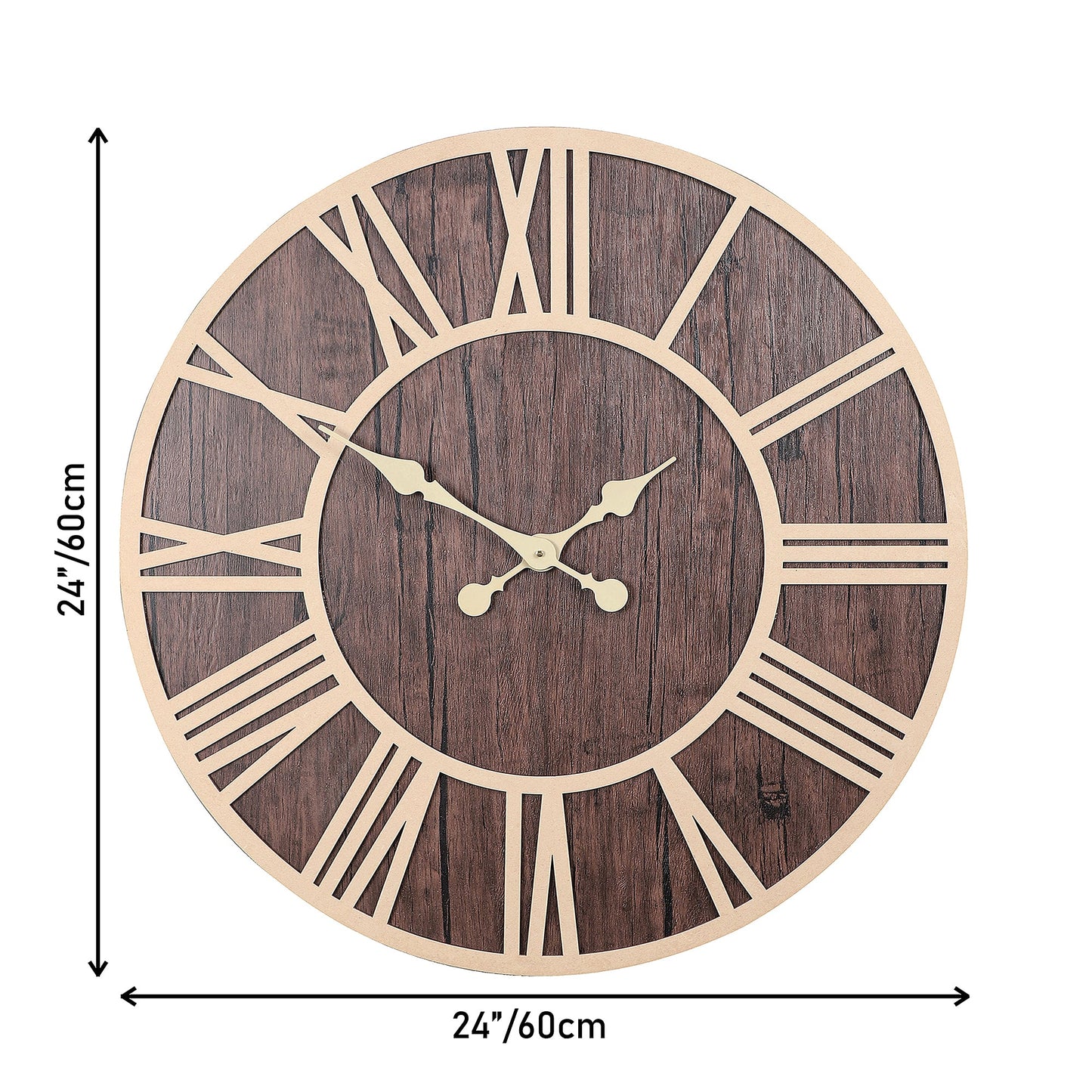 Modern Rustic Wall Clock with Cutout Details