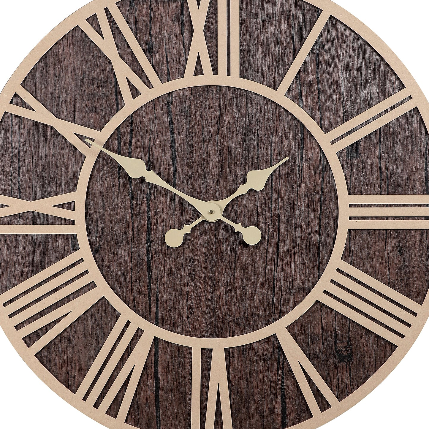 Modern Rustic Wall Clock with Cutout Details