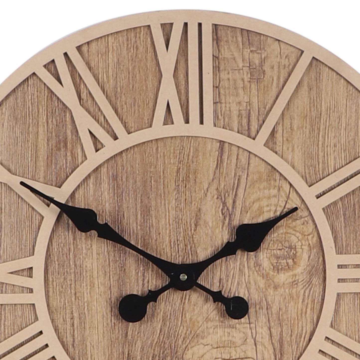 Farmhouse Wooden Wall Clock with Roman Numerals