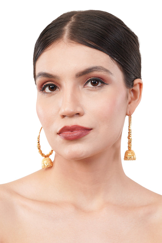 Jhumka Hoop 1Gm Gold Earrings Set