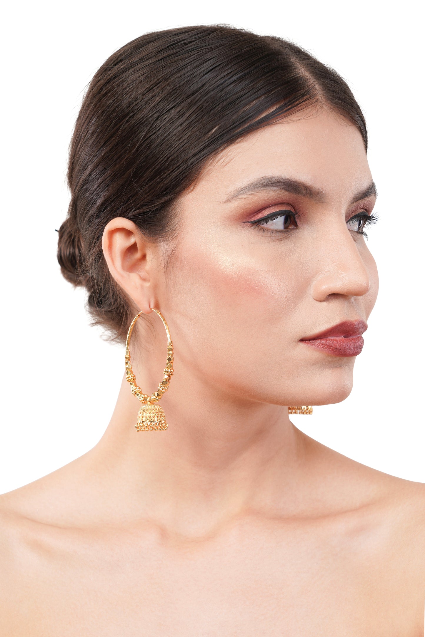 Jhumka Hoop 1Gm Gold Earrings Set