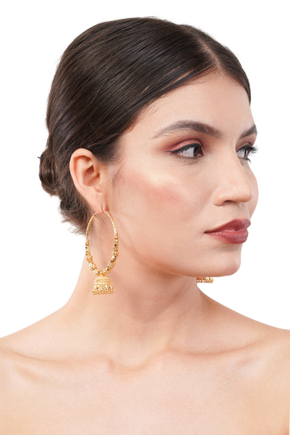 Jhumka Hoop 1Gm Gold Earrings Set