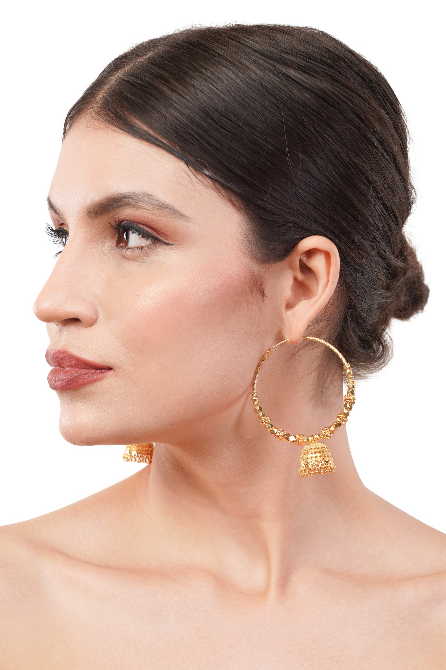 Jhumka Hoop 1Gm Gold Earrings Set