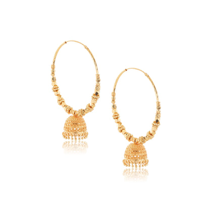 Jhumka Hoop 1Gm Gold Earrings Set